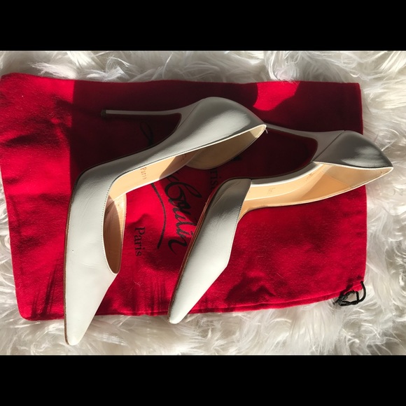 White Christian Louboutin Heels - Picture 4 of 7
